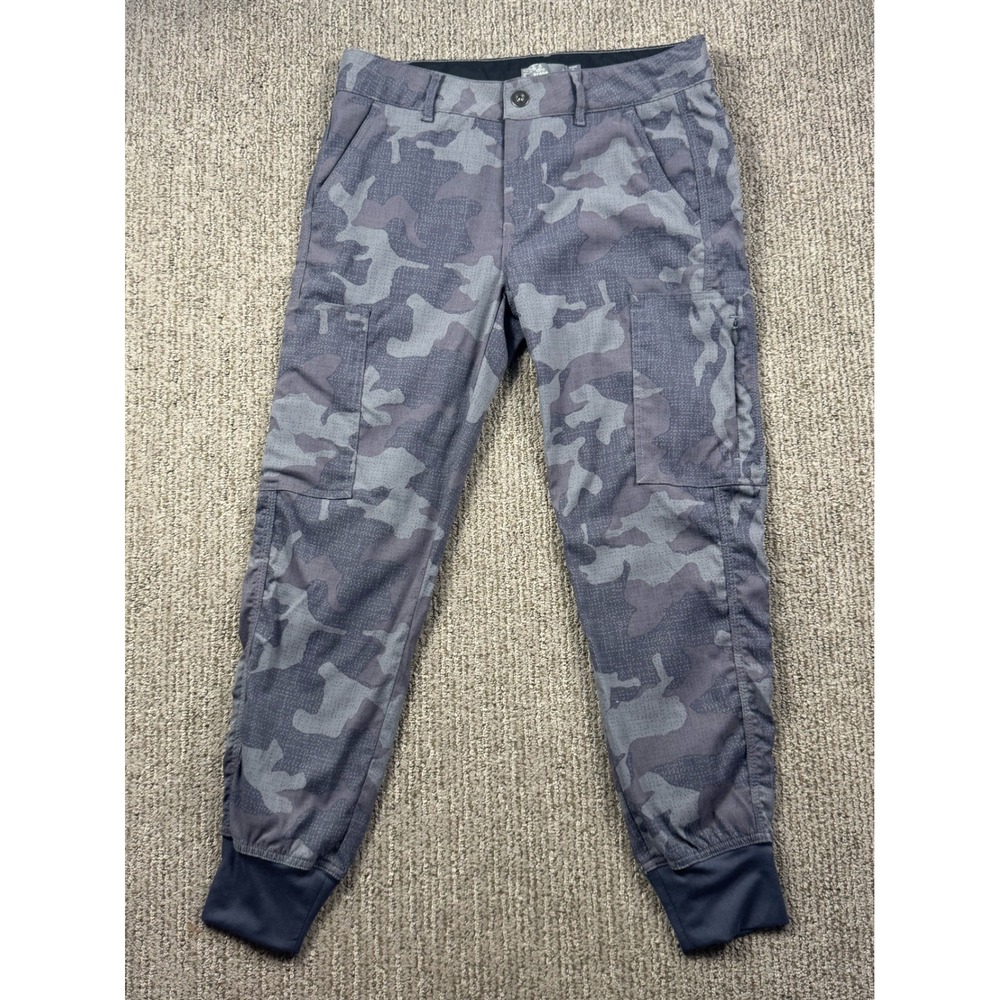 Prana Women 4 Sky Camo Jogger Cargo Nylon Stretch Hiking Pants Grey Camo